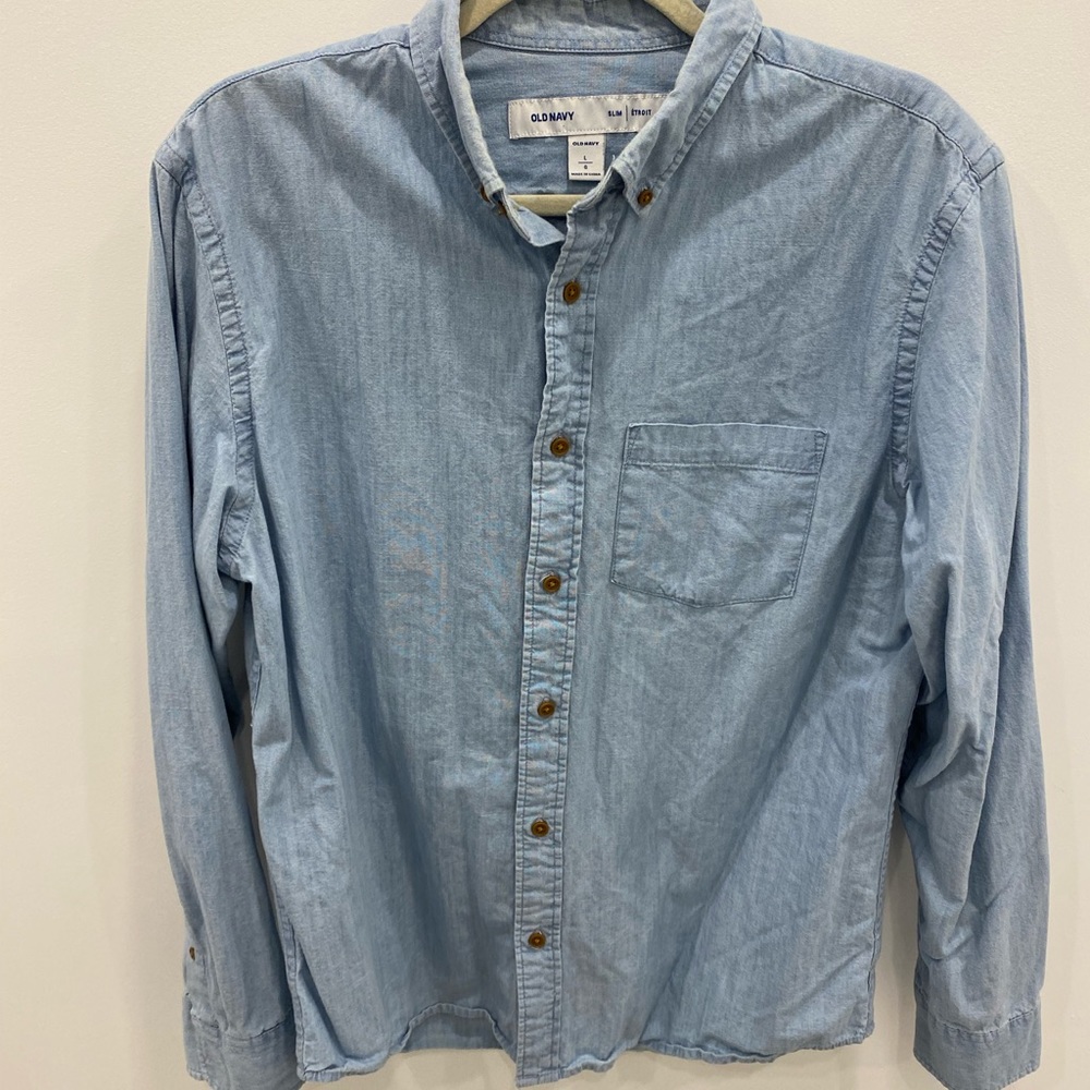 Old Navy, Denim Look Button Up